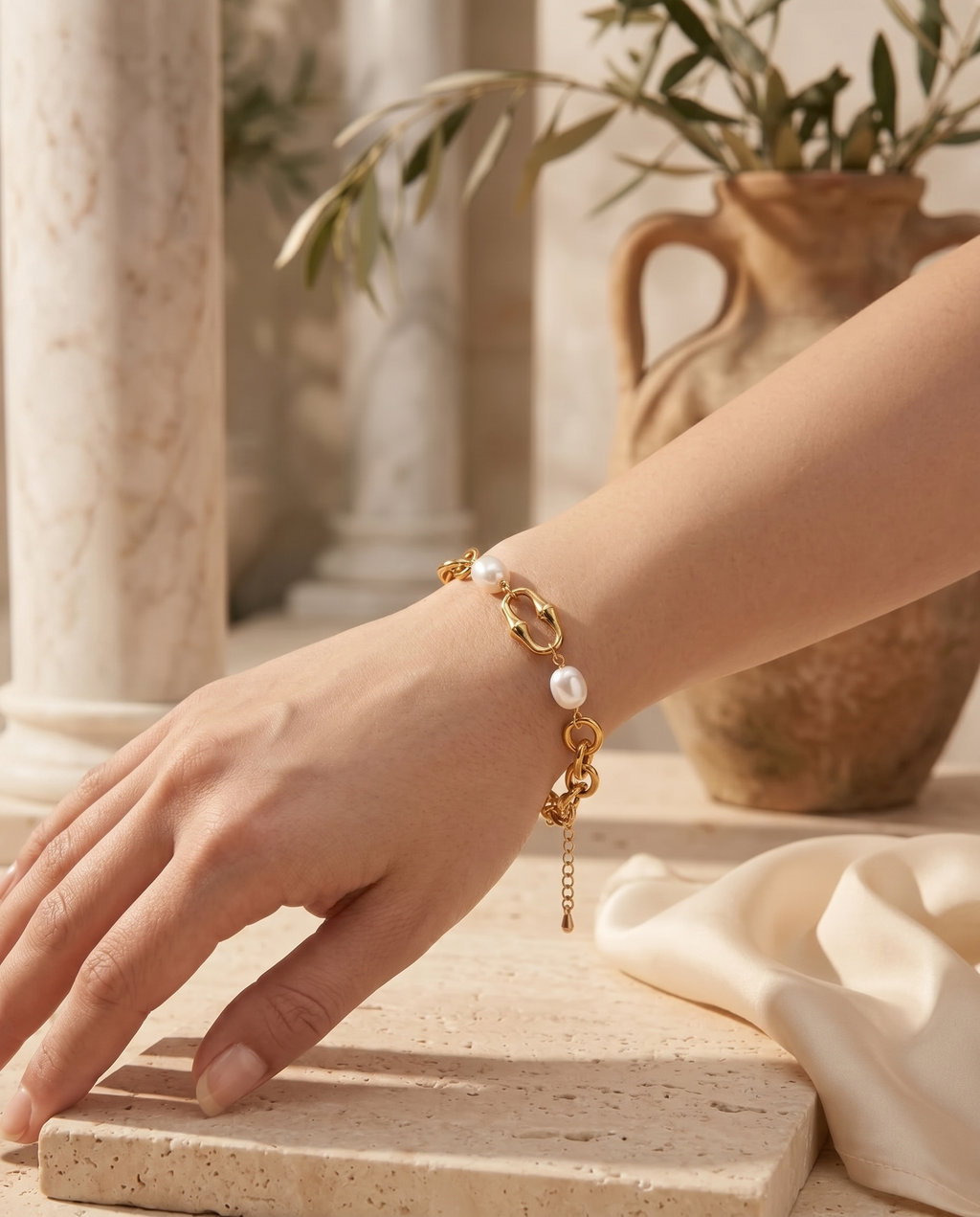 Pearl Link Statement Bracelet
