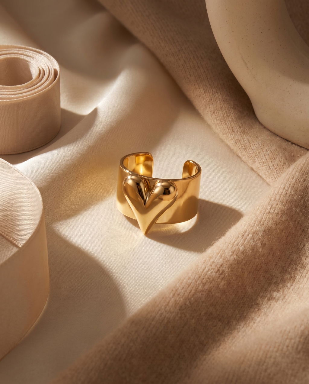 Celeste Heart Cuff Ring