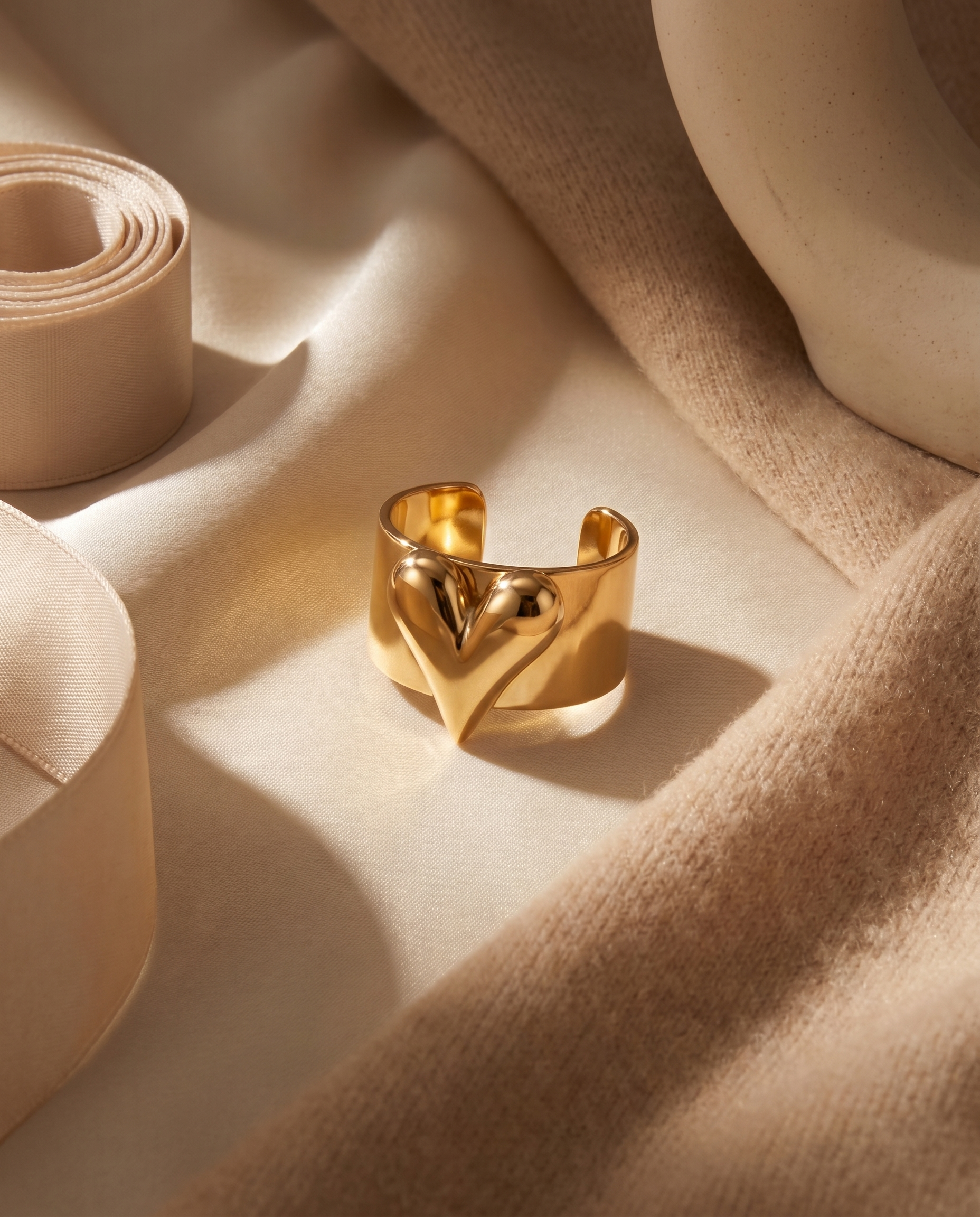 Celeste Heart Cuff Ring