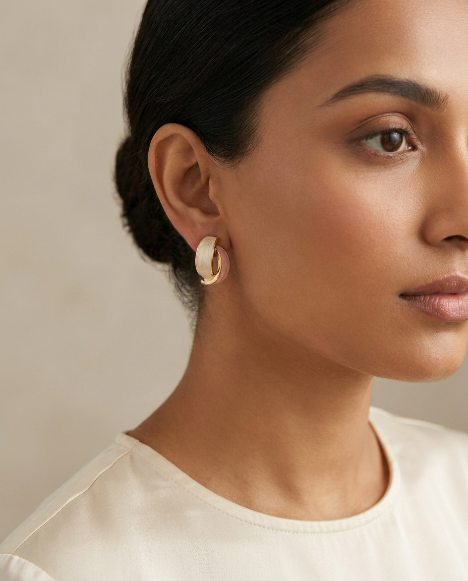 Pastel Enamel Hoop Earrings