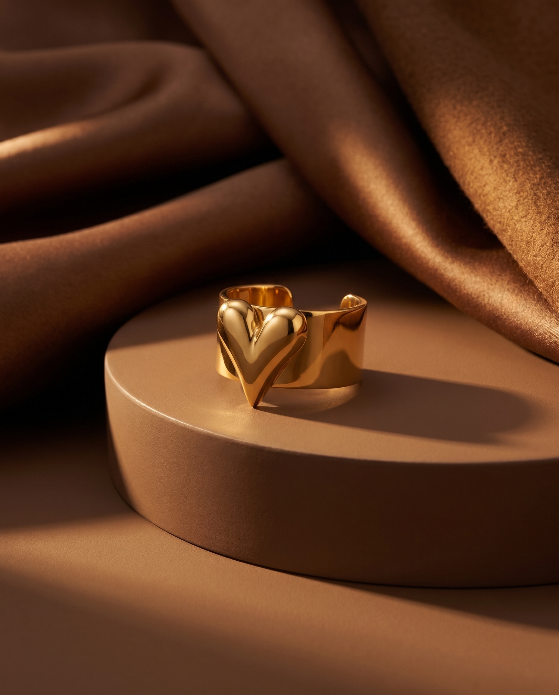 Celeste Heart Cuff Ring