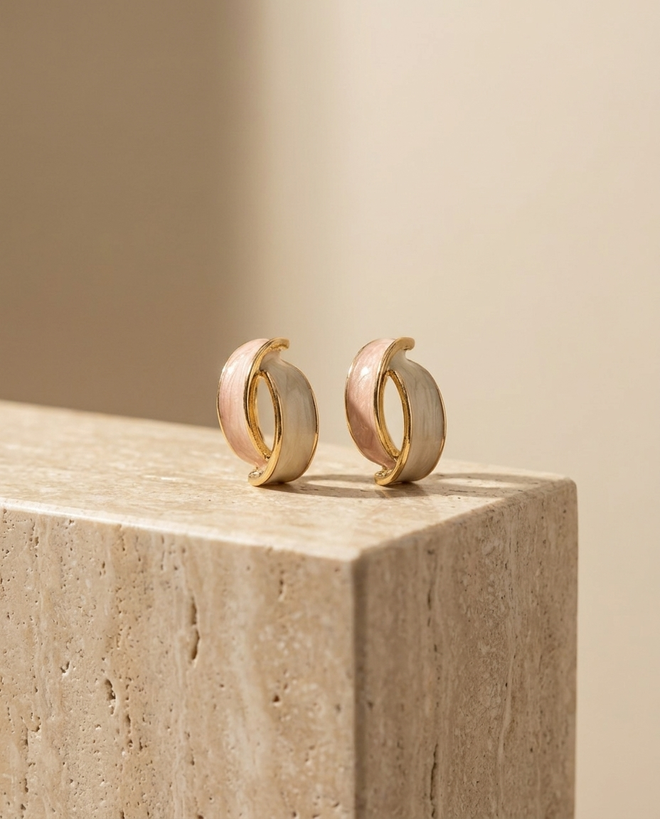 Pastel Enamel Hoop Earrings
