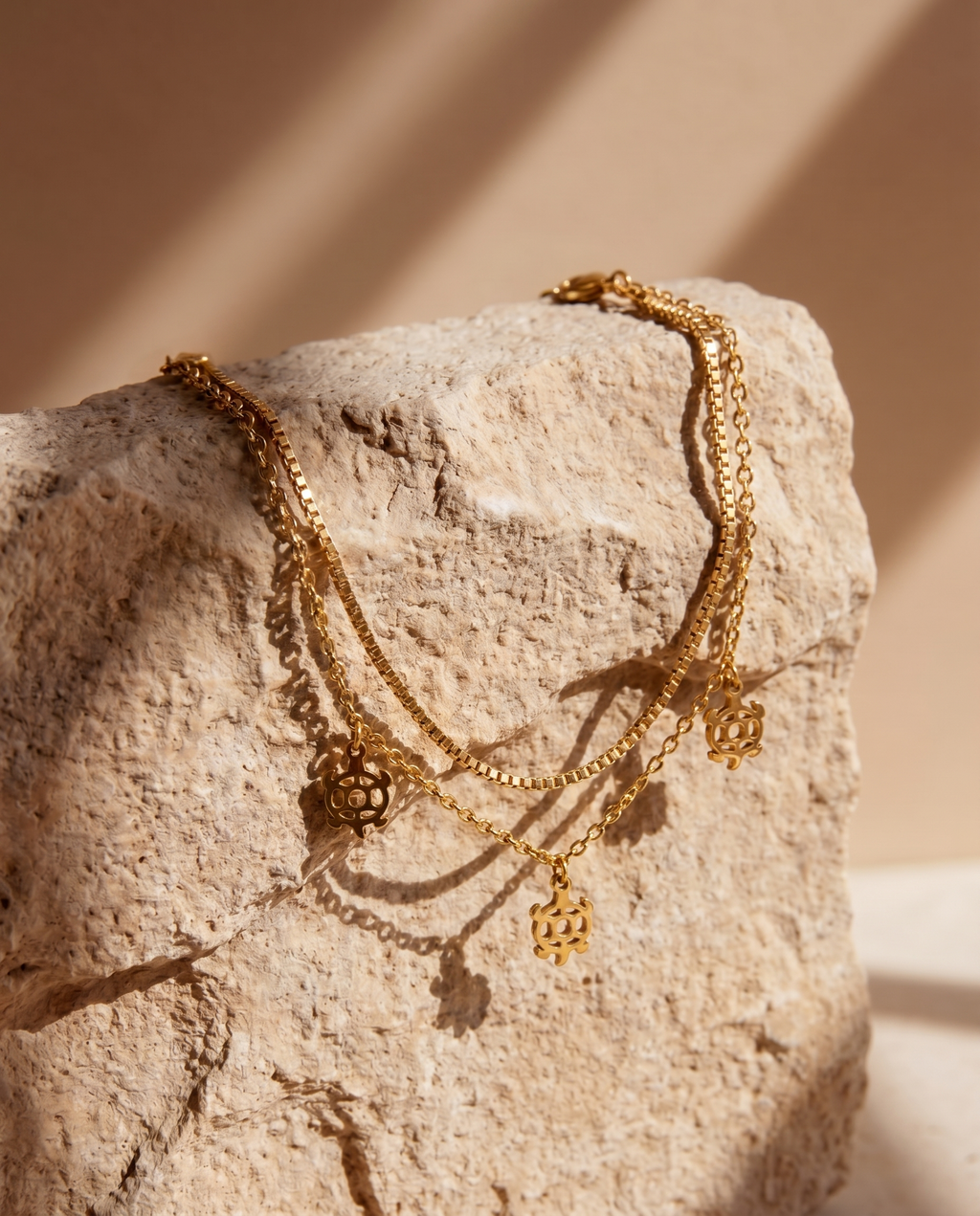 Floral Charm Layered Bracelet