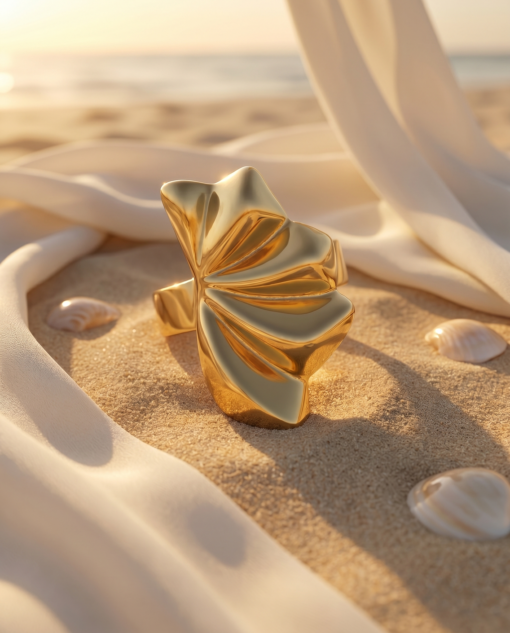 Aureline Sculpted Wave Ring