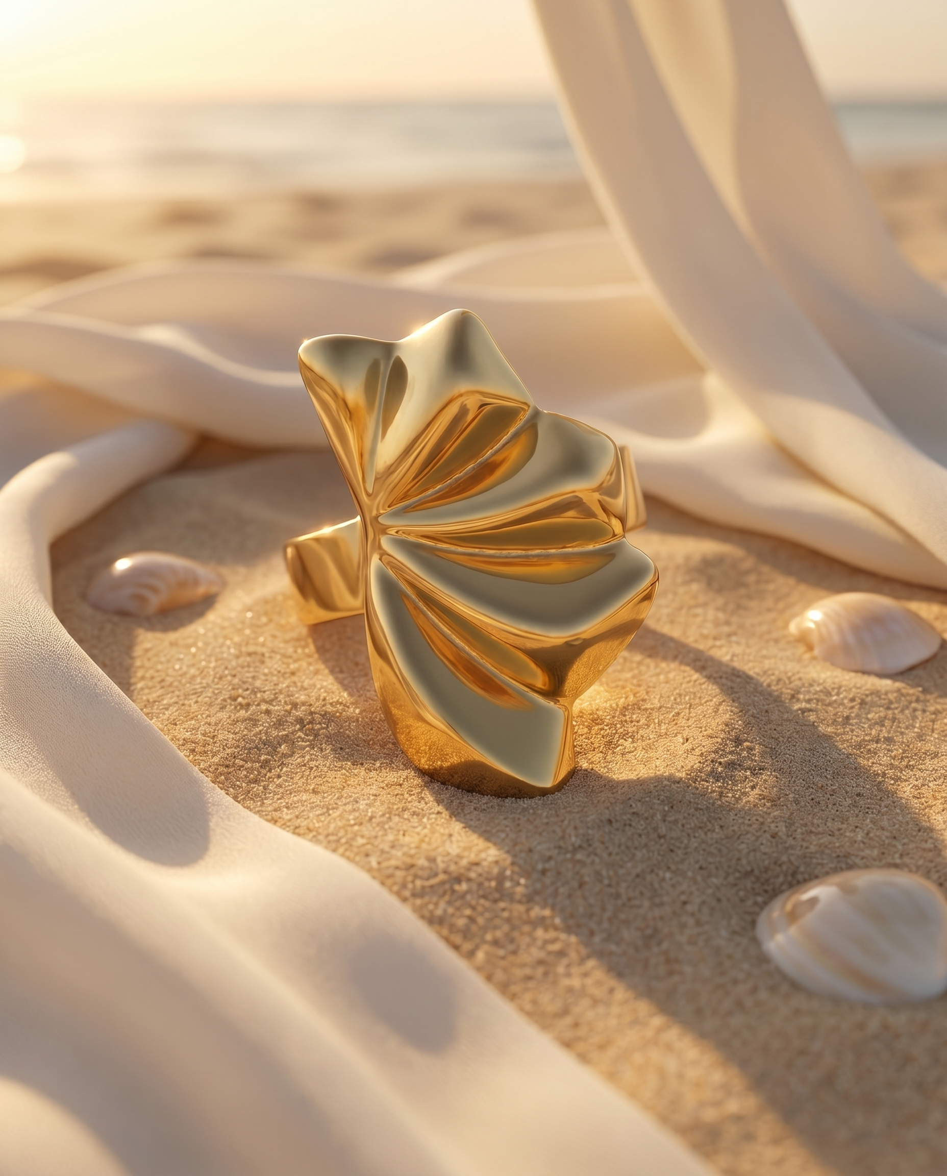 Aureline Sculpted Wave Ring