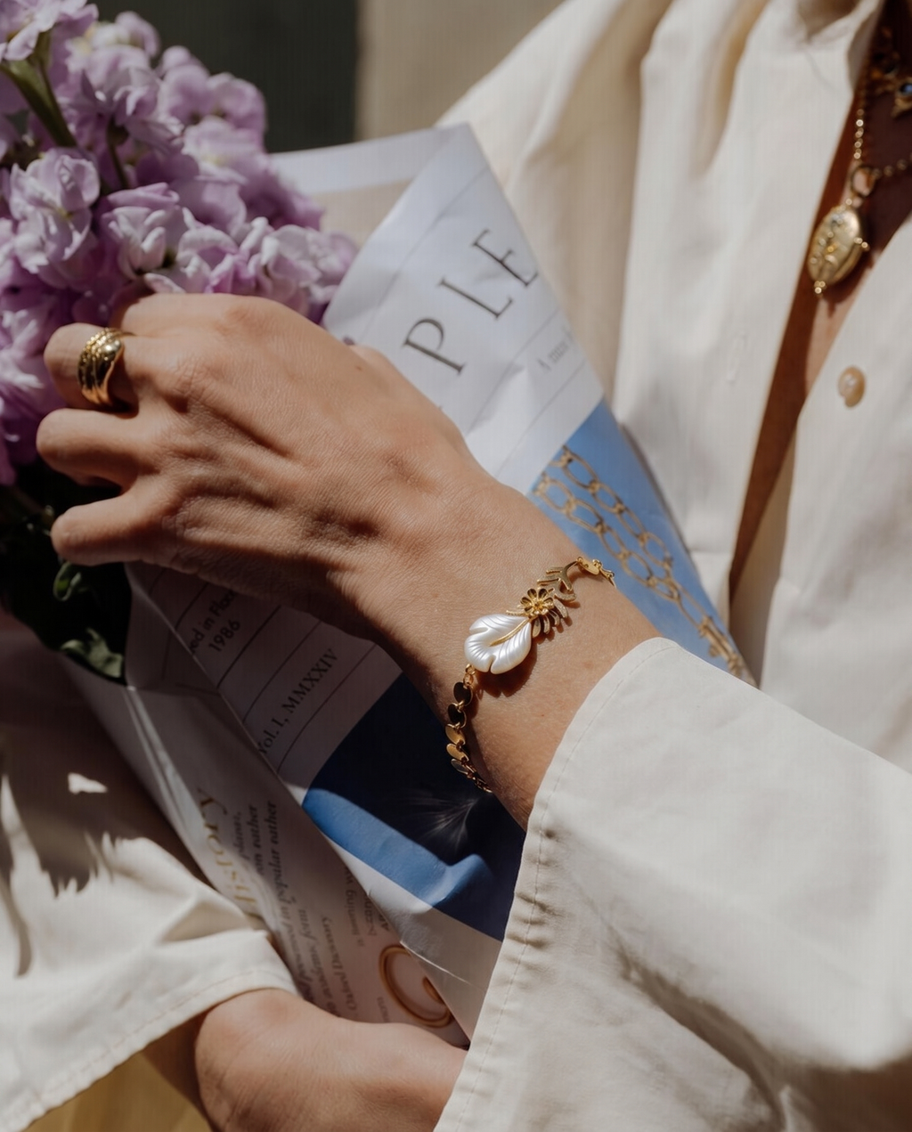 Mother of Pearl Charm Bracelet