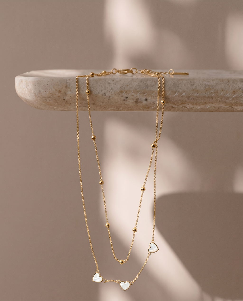 Layered Heart Charm Necklace