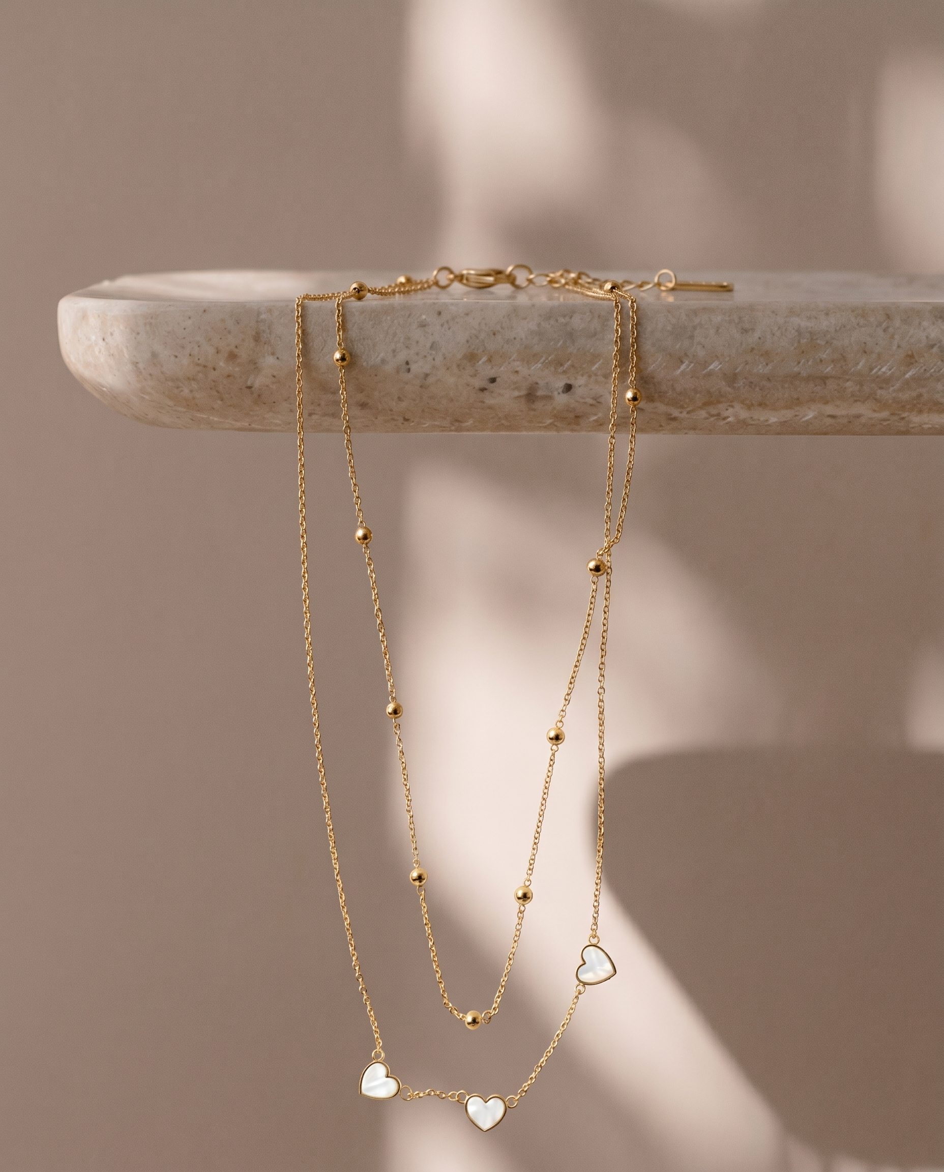 Layered Heart Charm Necklace
