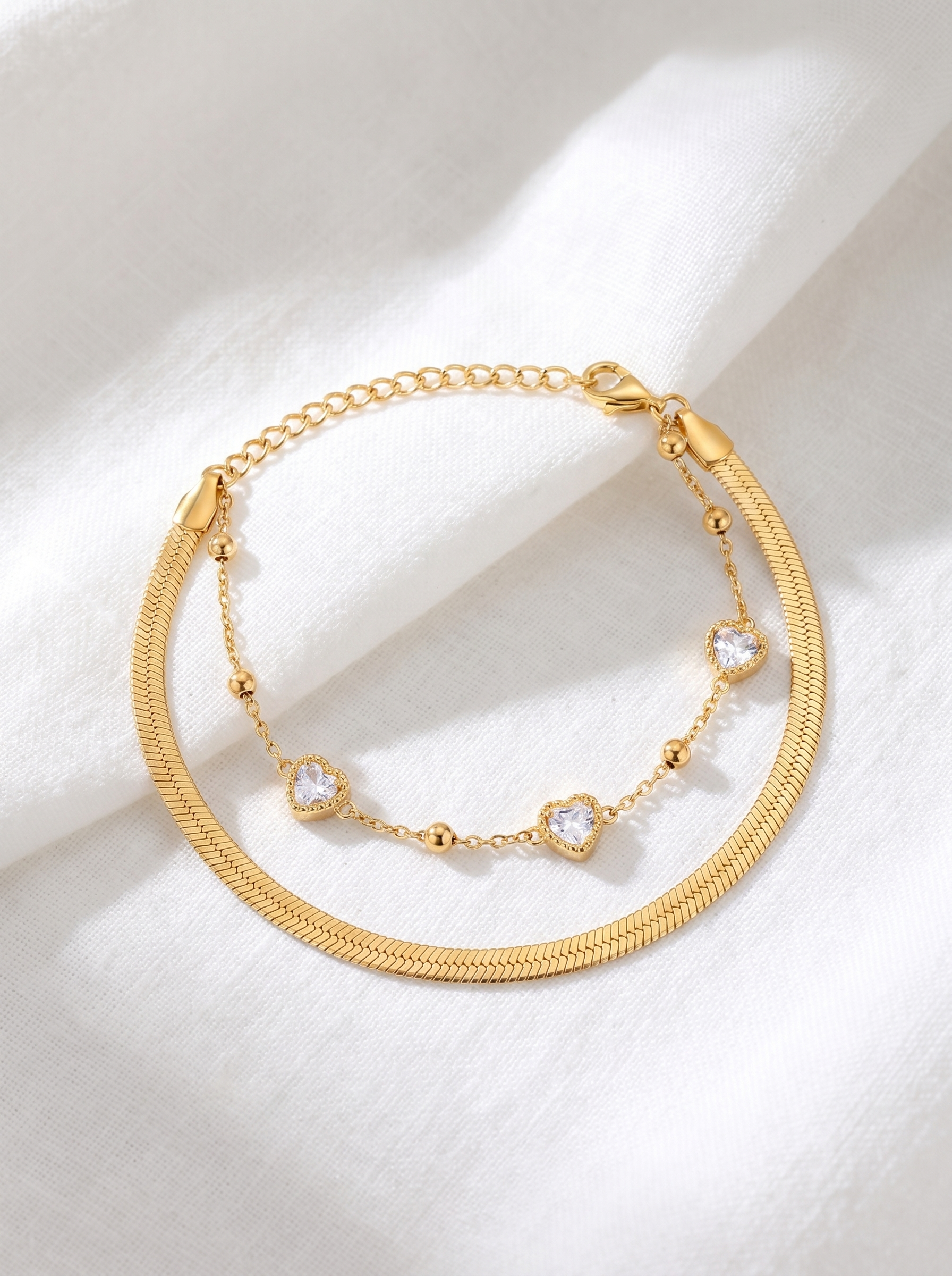 Aurielle Dual Layer Heart Bracelet