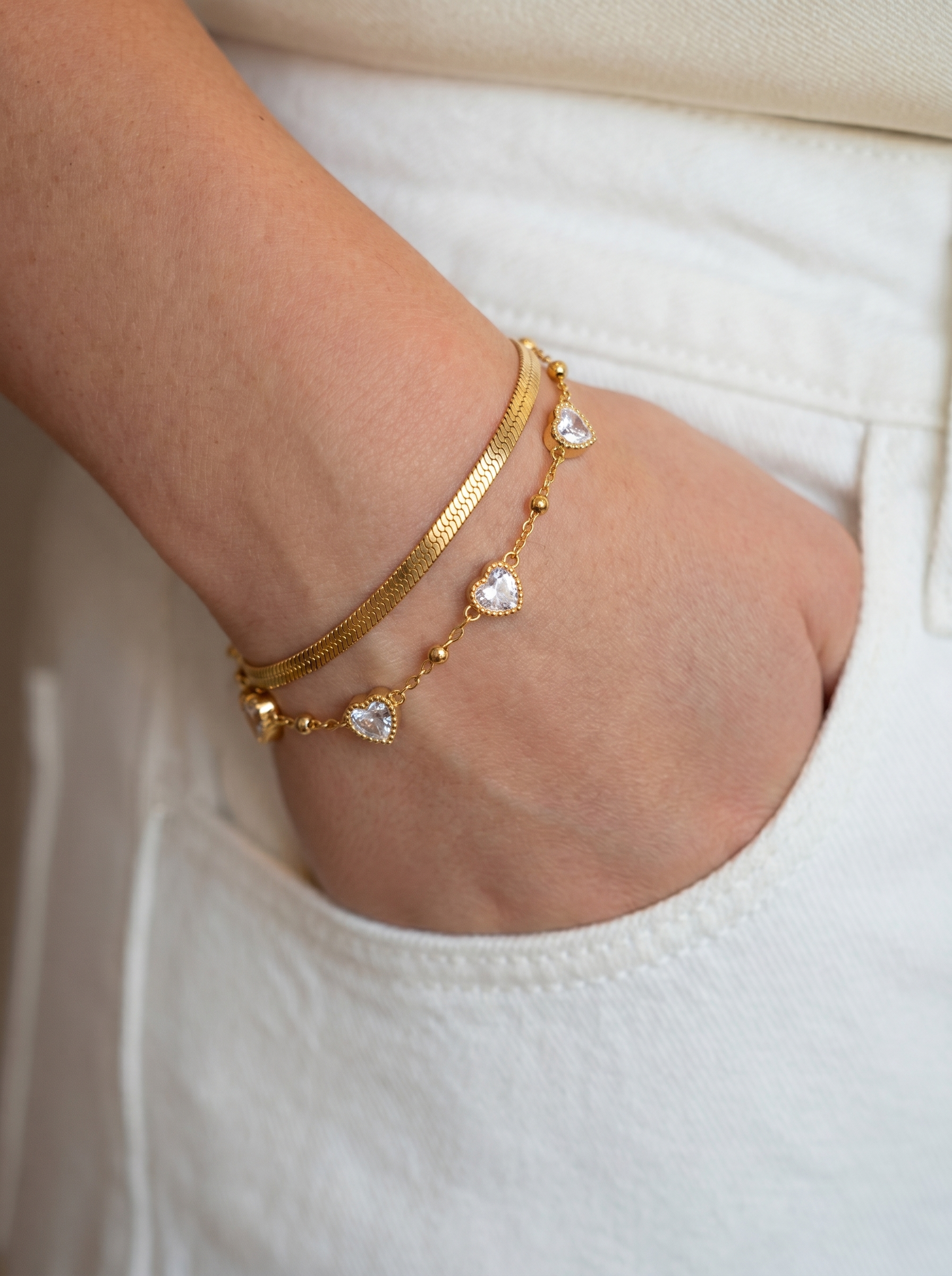 Aurielle Dual Layer Heart Bracelet