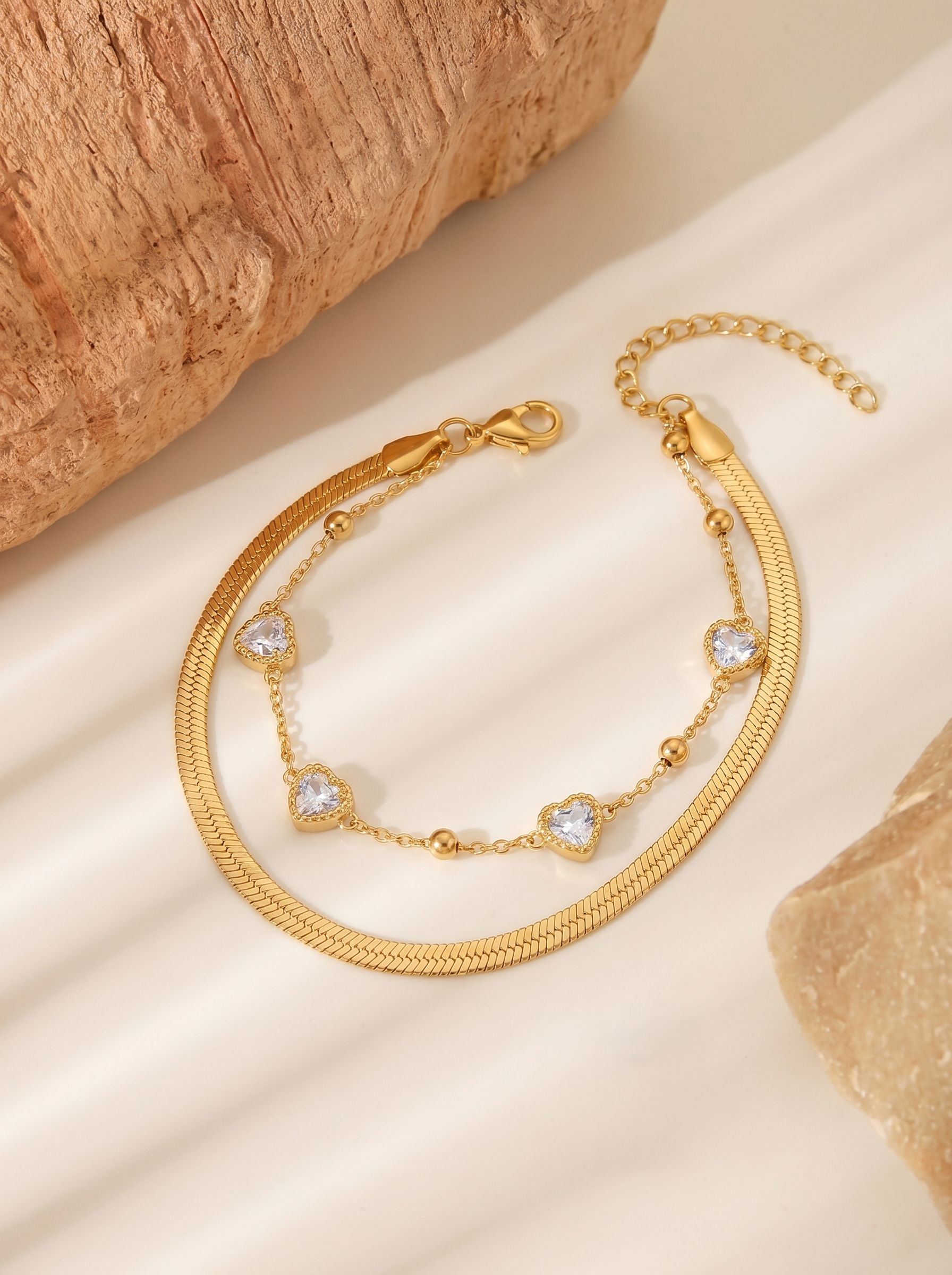 Aurielle Dual Layer Heart Bracelet
