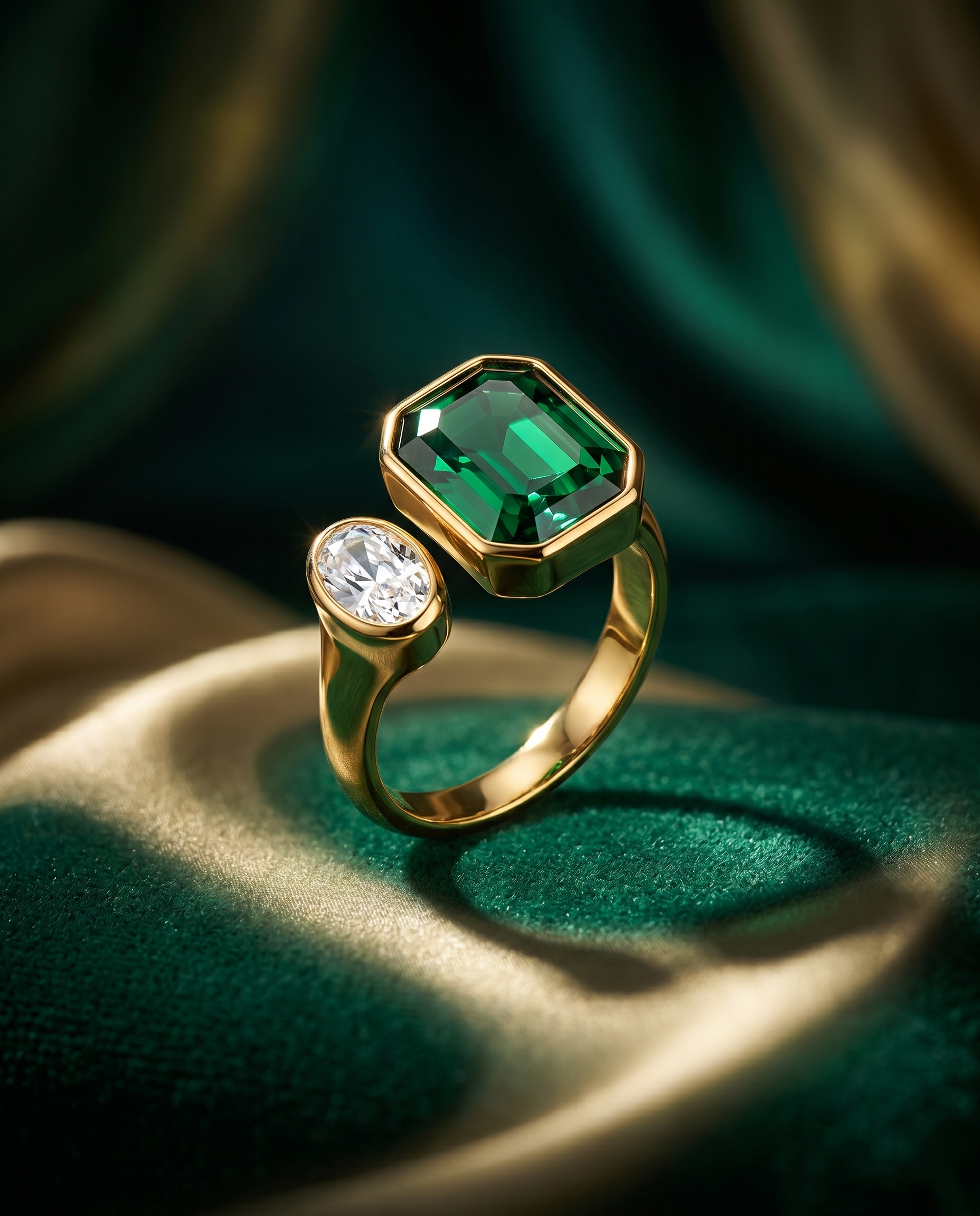 Emeraude Dual Stone Ring