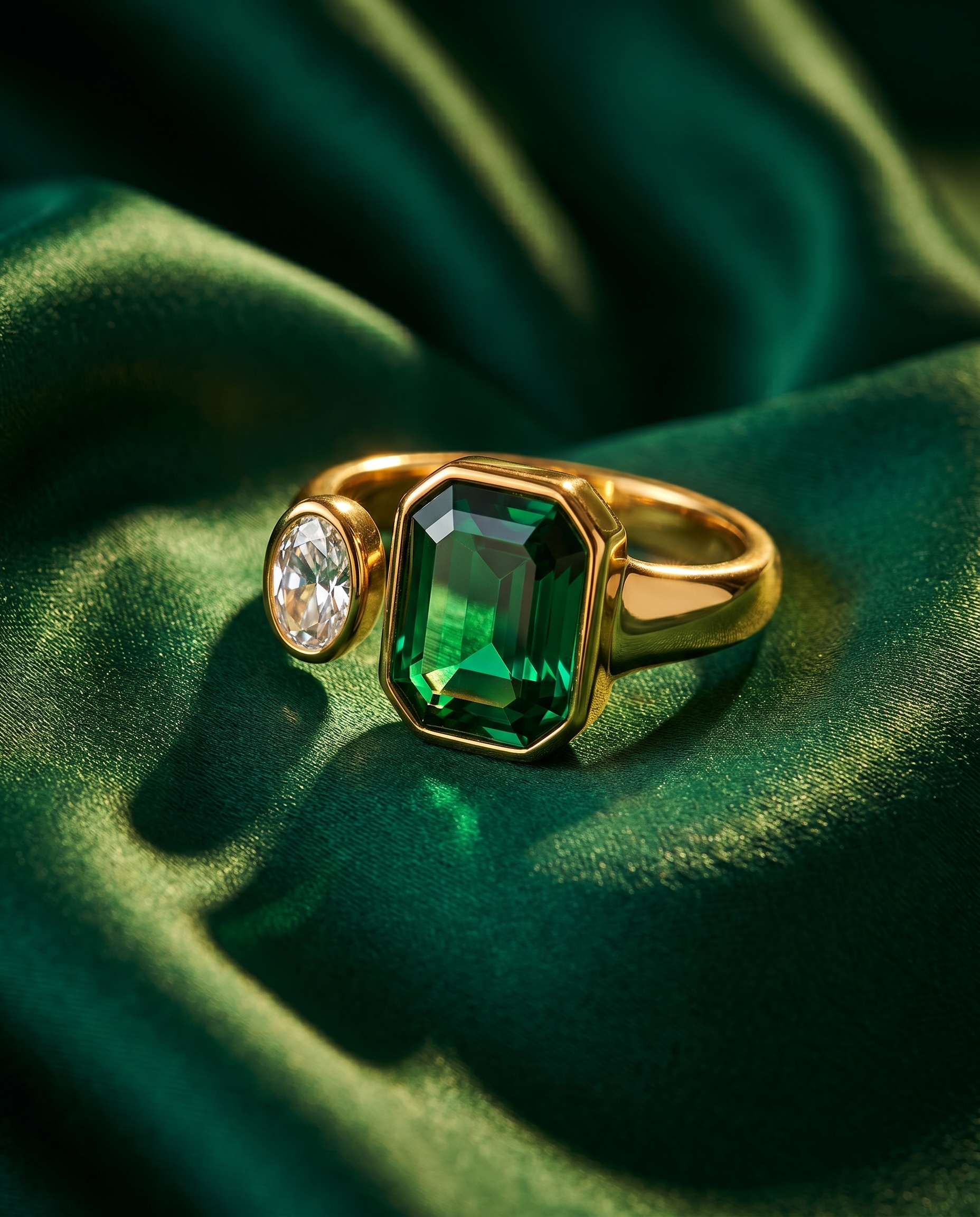Emeraude Dual Stone Ring