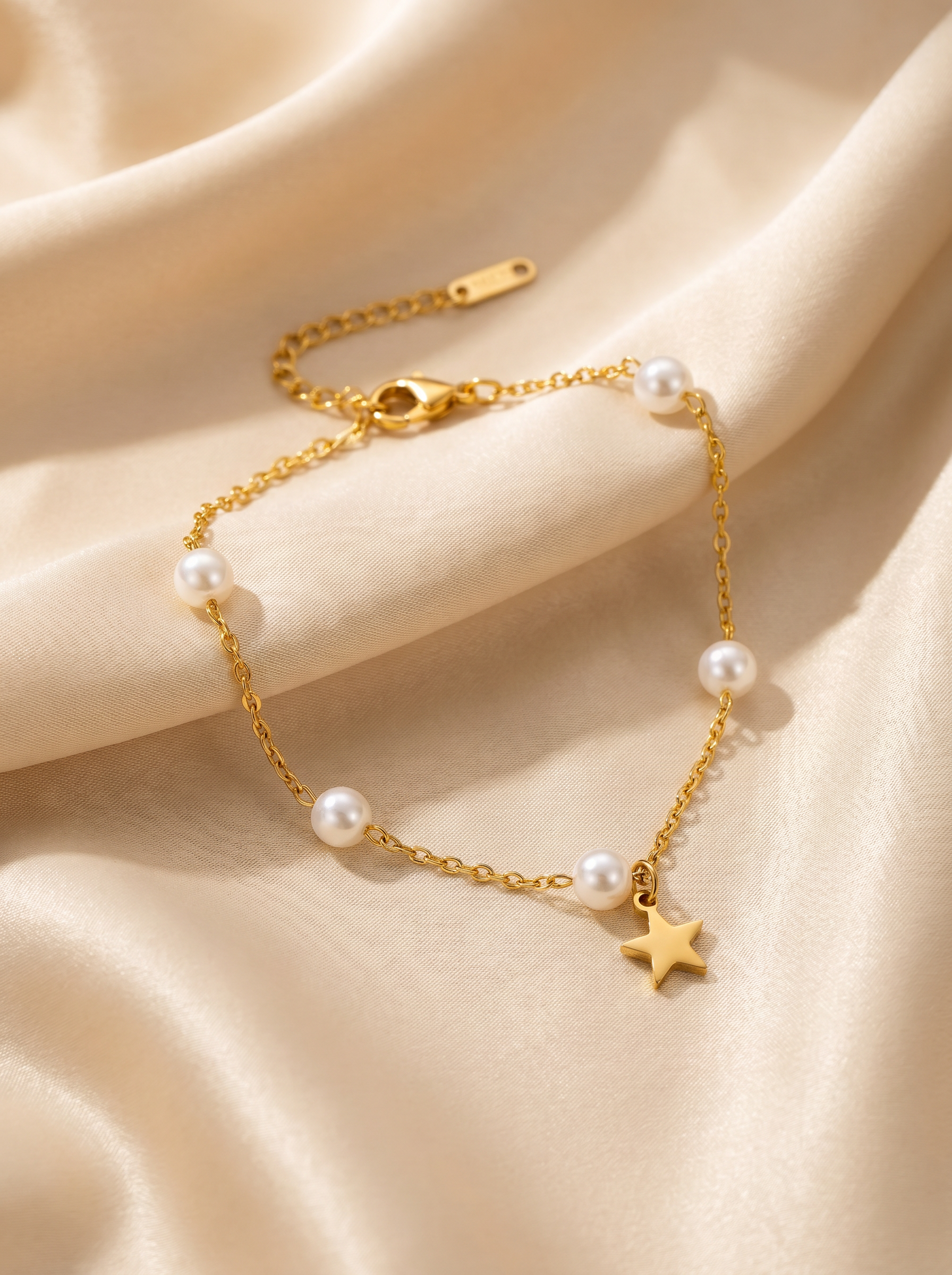 Starlit Pearl Chain Bracelet