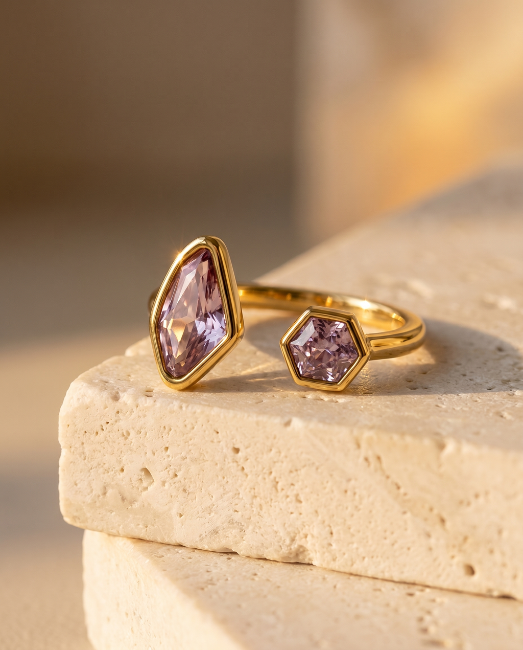 Lilac Prism Duo Ring