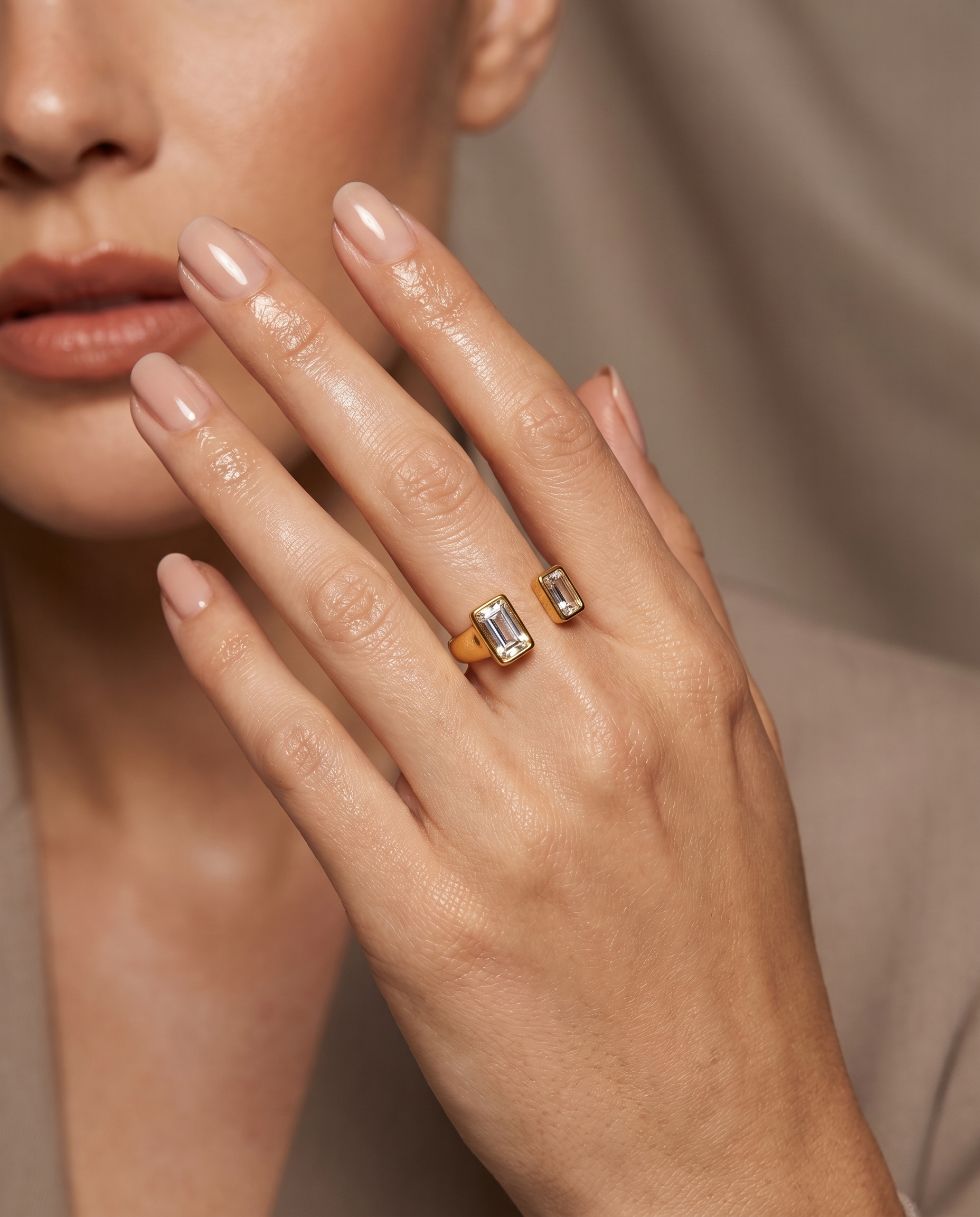 Elan Baguette Open Ring