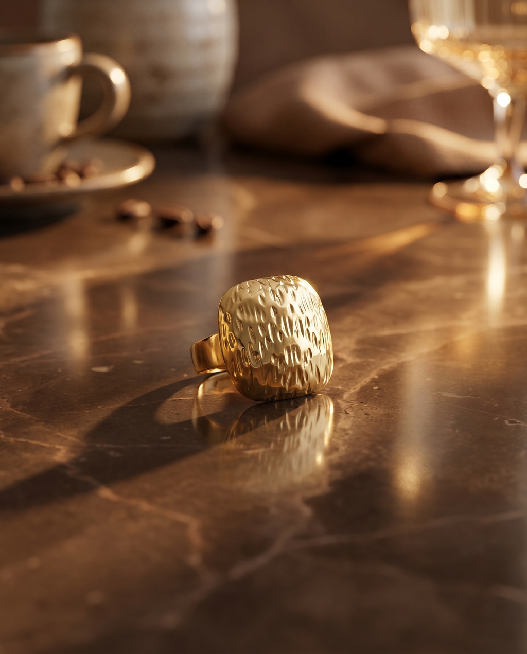 Aurum Ripple Signet Ring