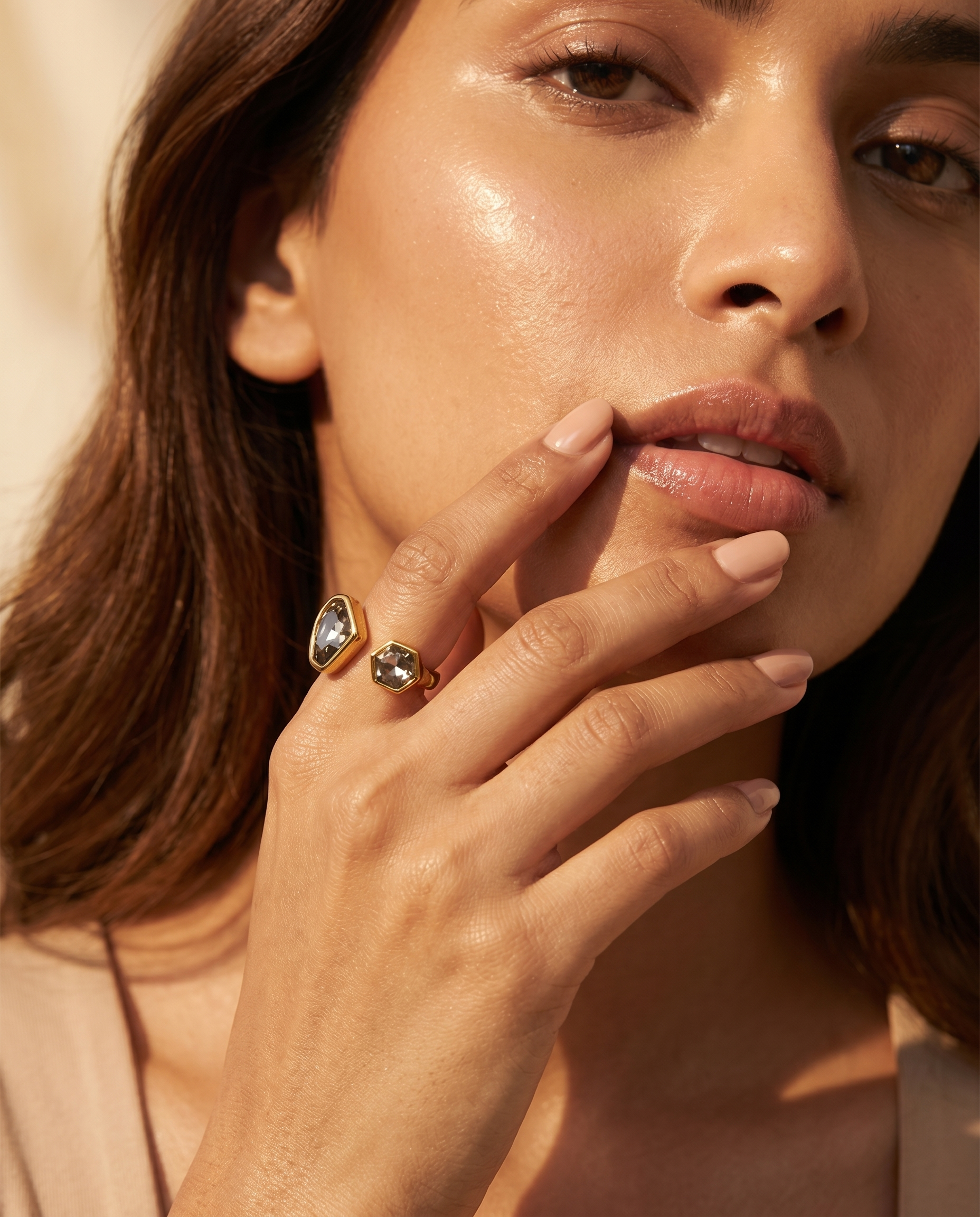 Noir Prism Dual Stone Ring