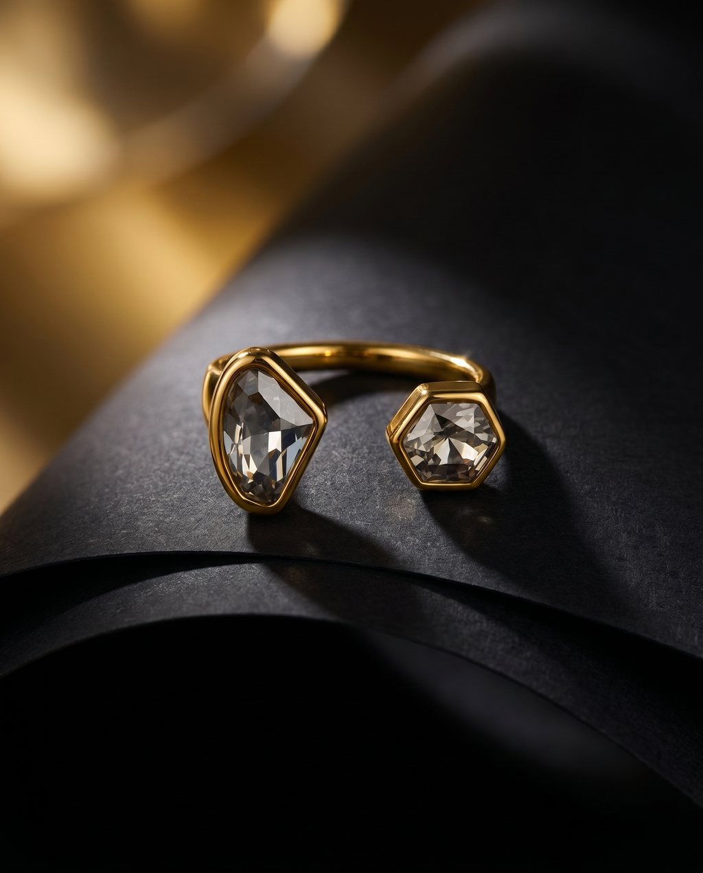 Noir Prism Dual Stone Ring