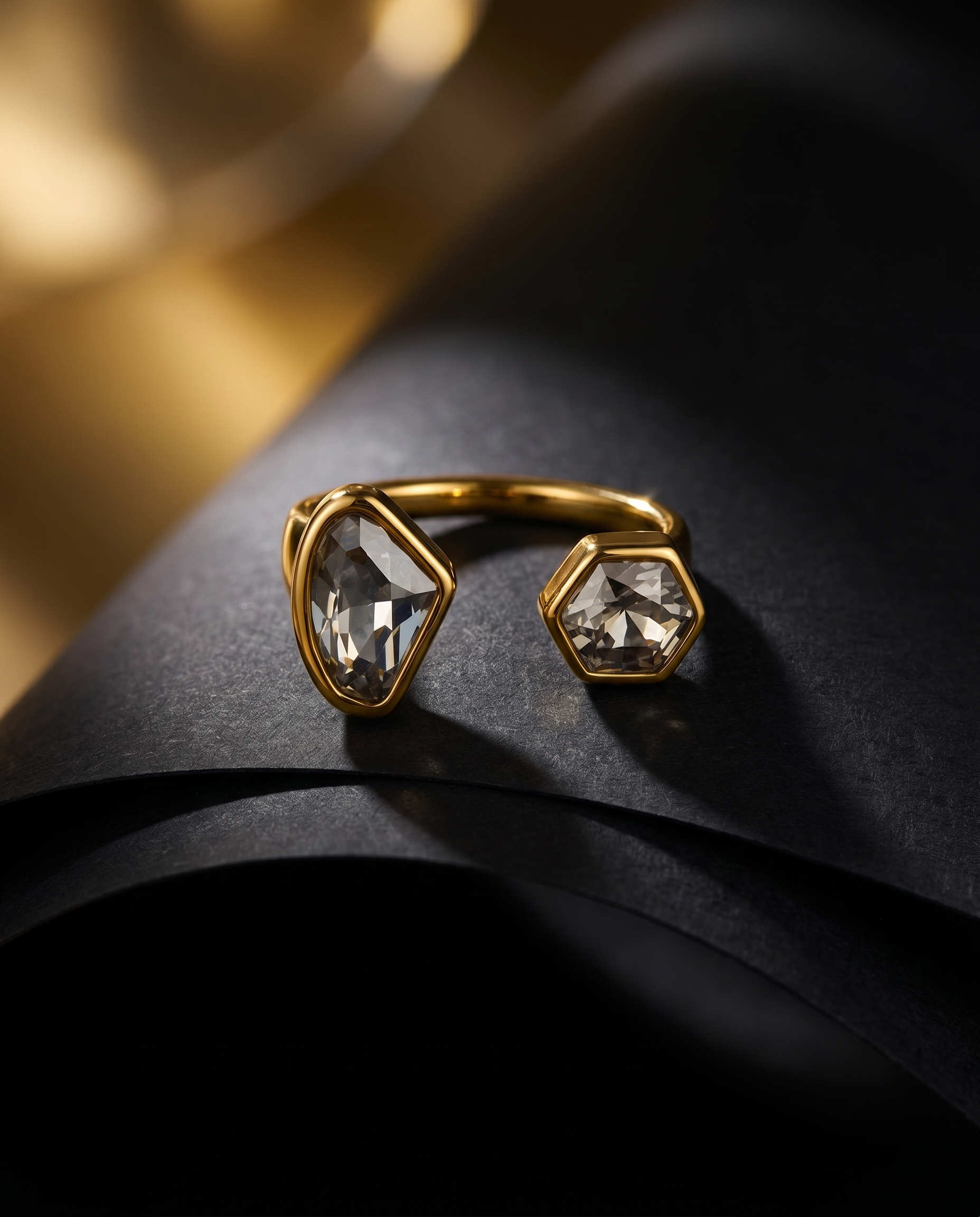 Noir Prism Dual Stone Ring