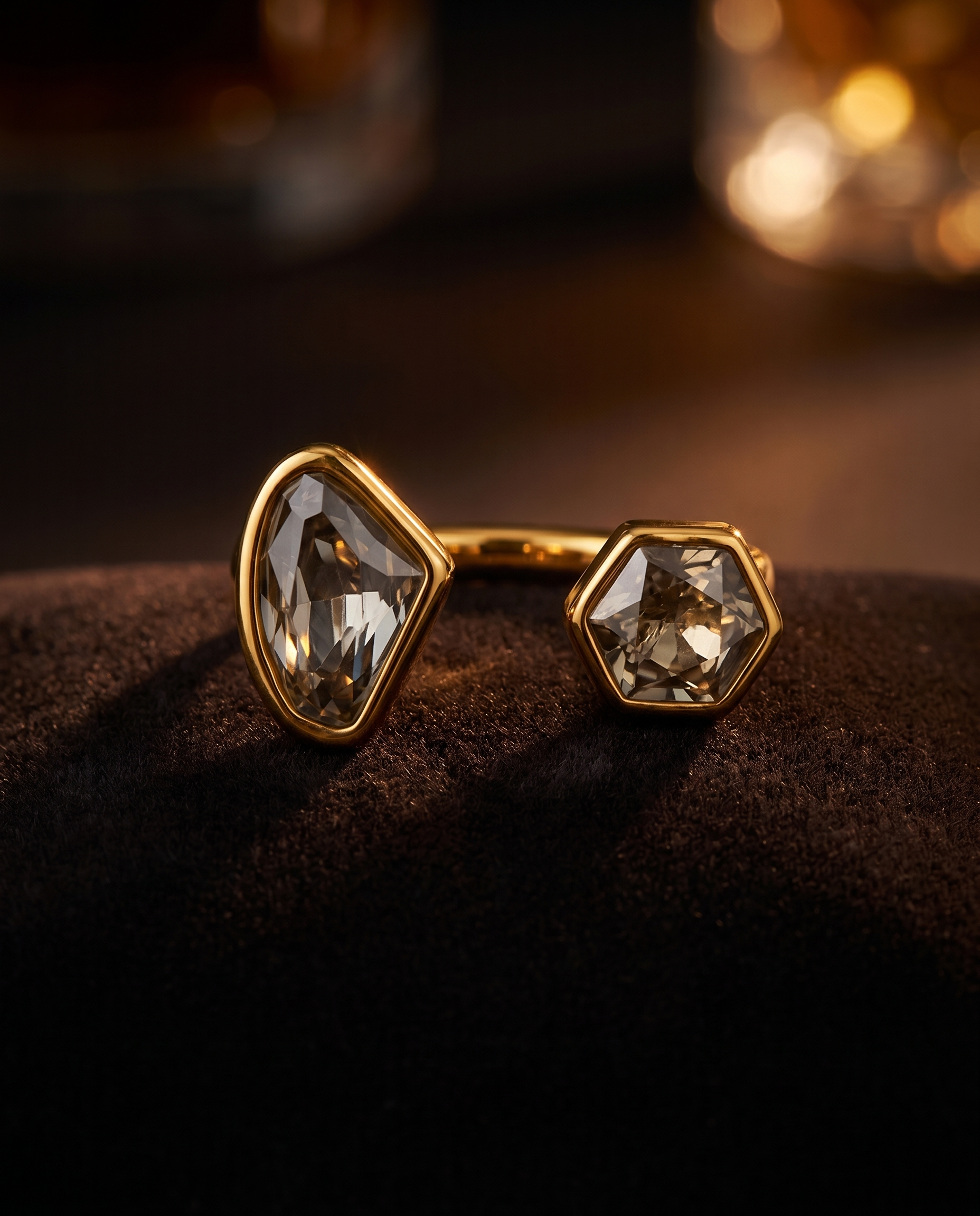 Noir Prism Dual Stone Ring