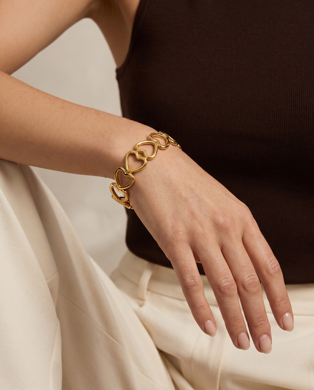 Open Heart Link Statement Bangle