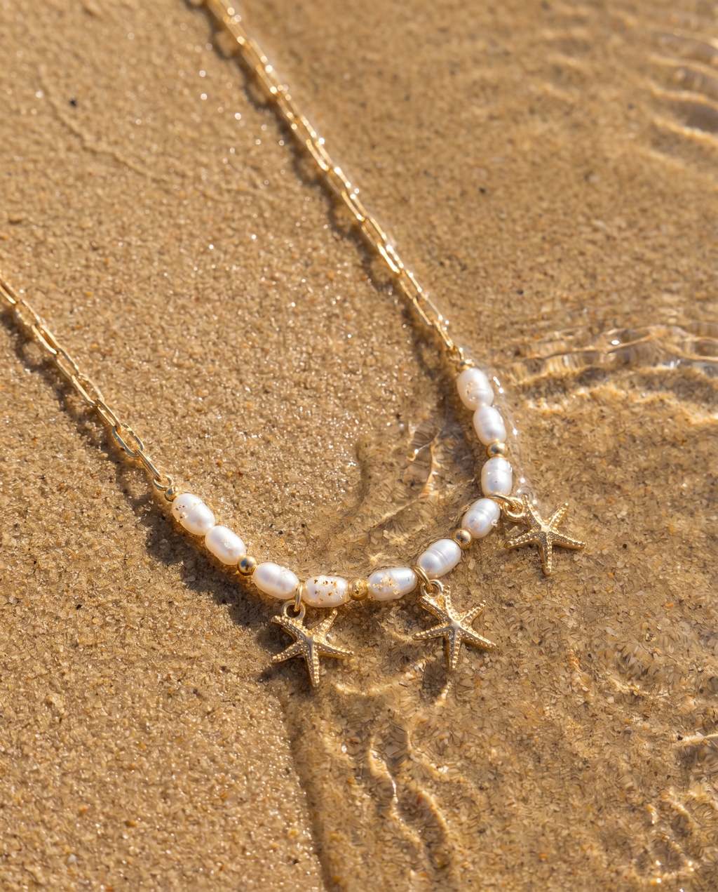 Pearl Starfish Charm Necklace