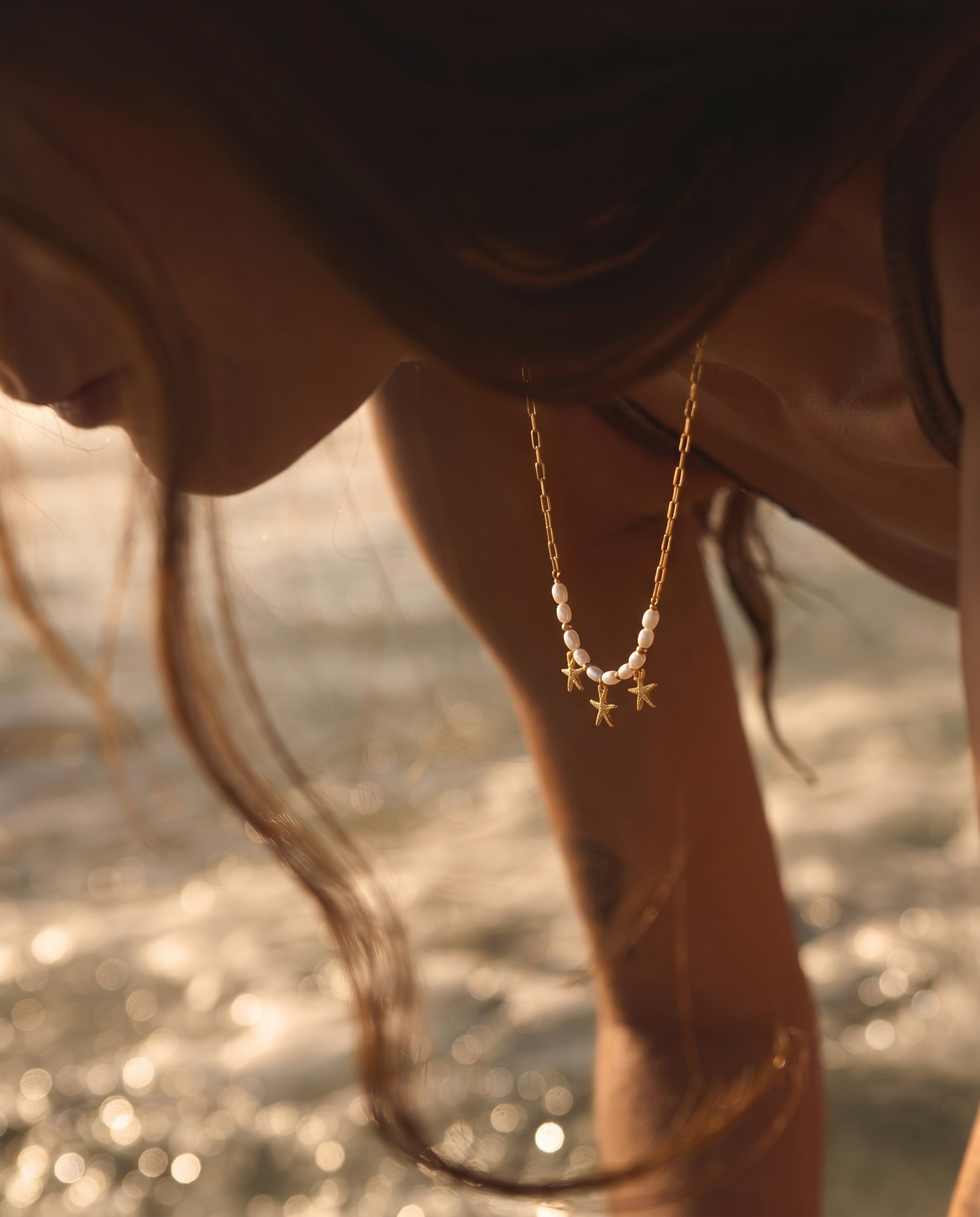 Pearl Starfish Charm Necklace