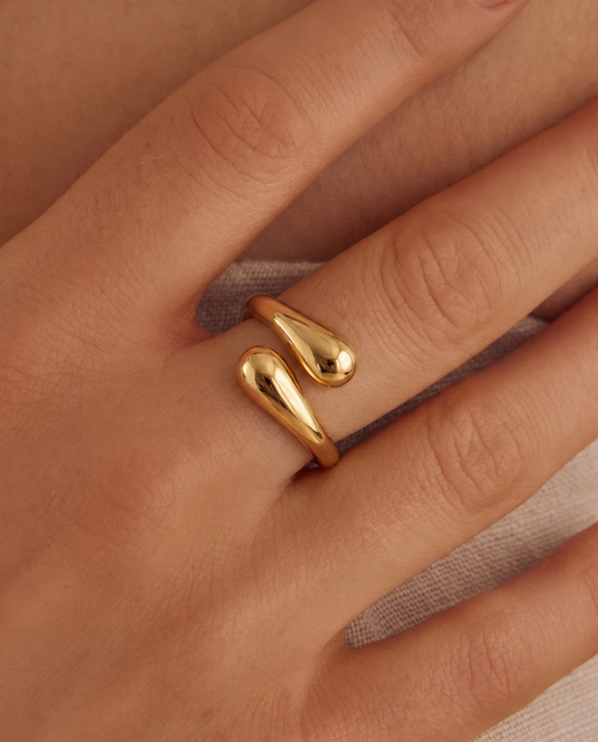 Chunky Gold Teardrop Ring