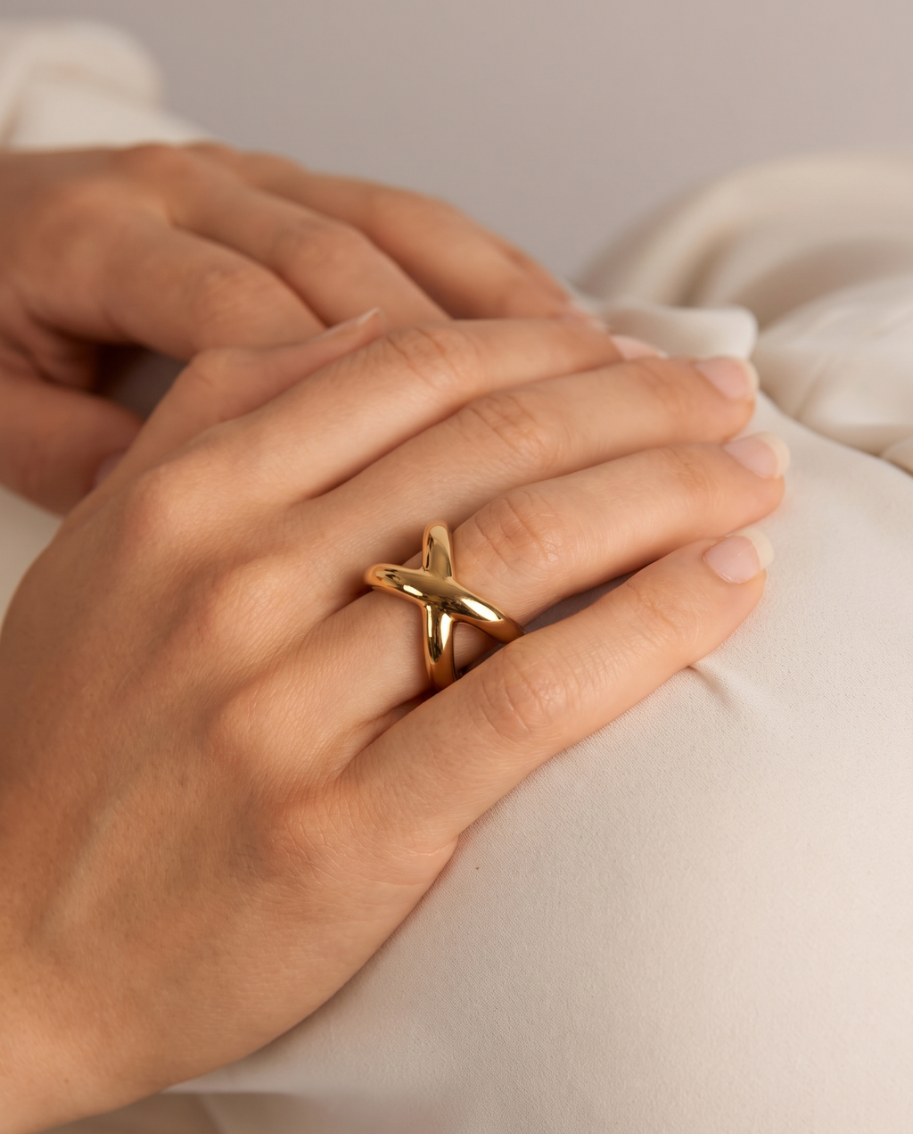 Gold Crossover Ring
