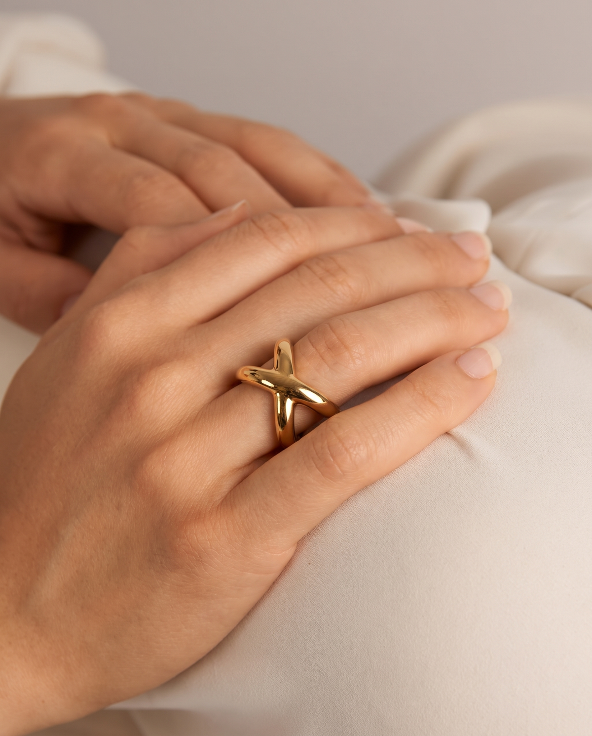 Gold Crossover Ring