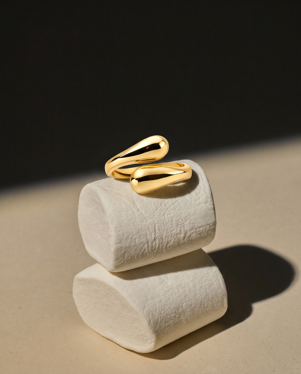 Chunky Gold Teardrop Ring