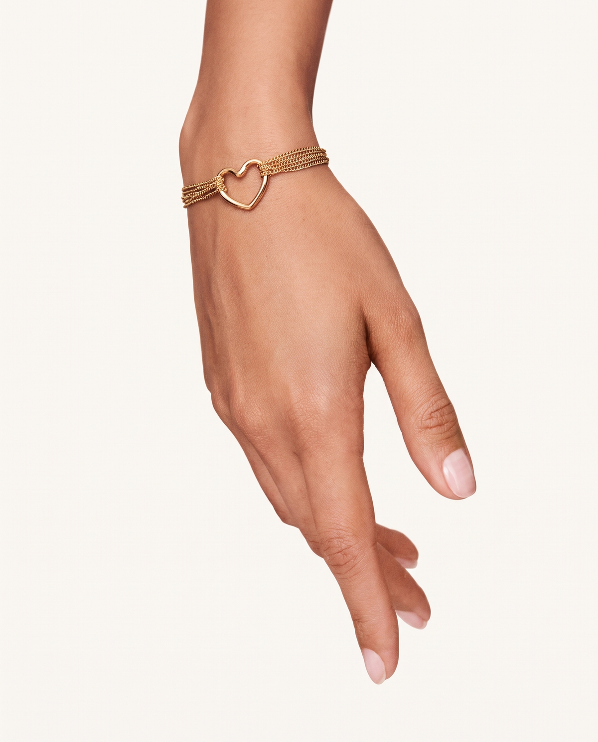 Layered Gold Heart Chain Bracelet