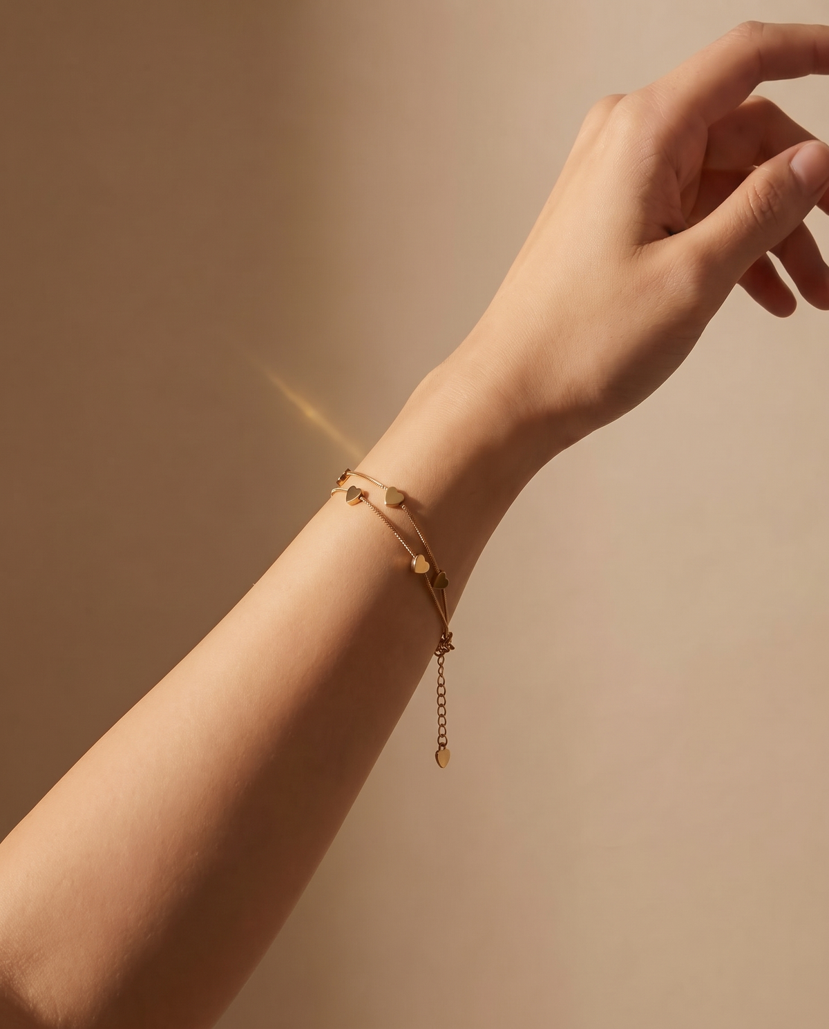 Double Heart Chain Bracelet