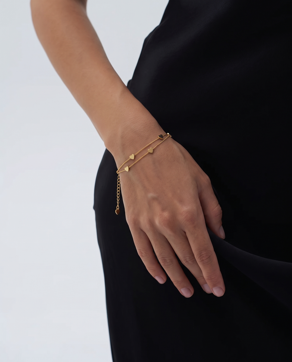 Double Heart Chain Bracelet