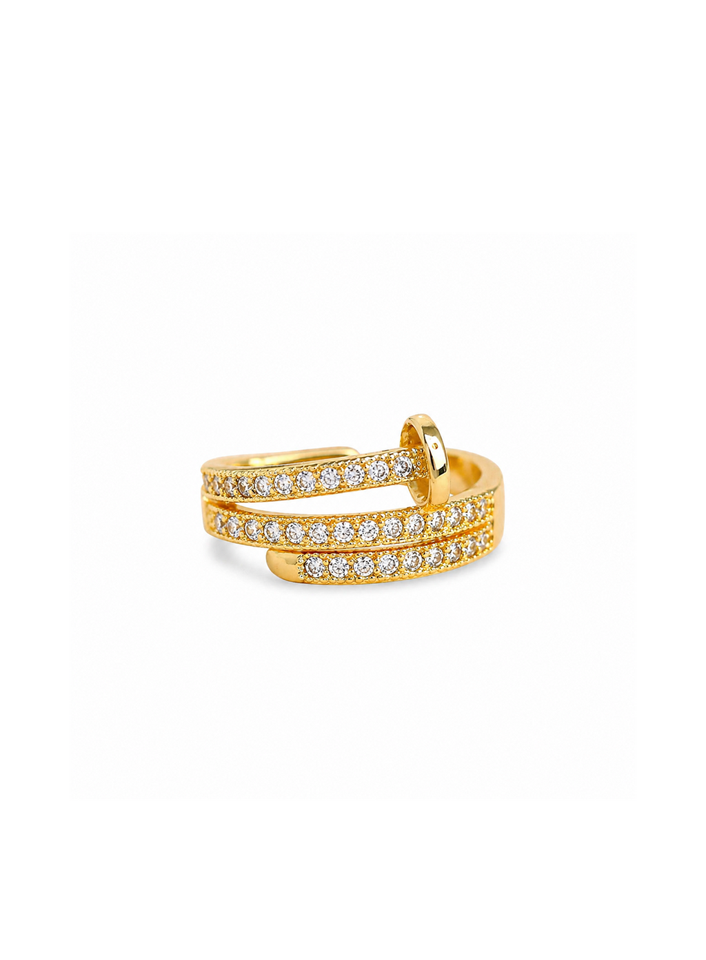 Triple Row Crystal Wrap Ring