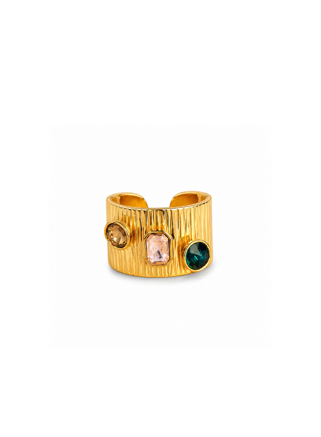 Textured Gem Band Ring