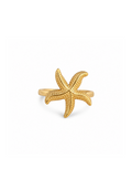 Coastal Starfish Textured Gold Ring