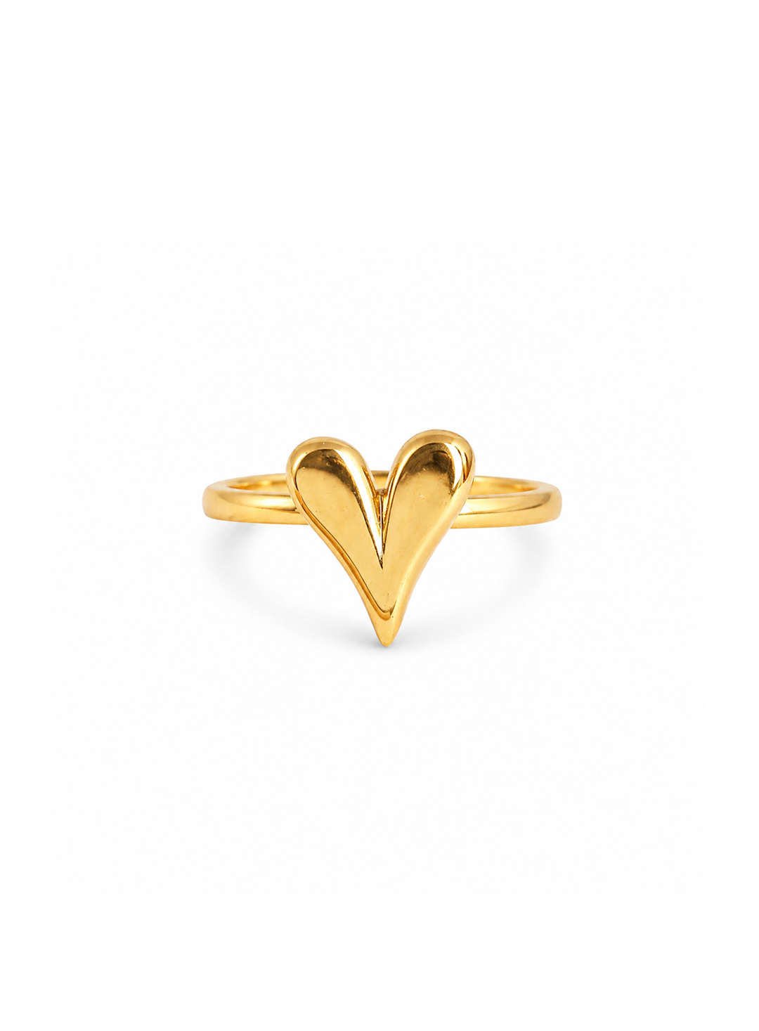 Minimal Sculpted Heart Ring