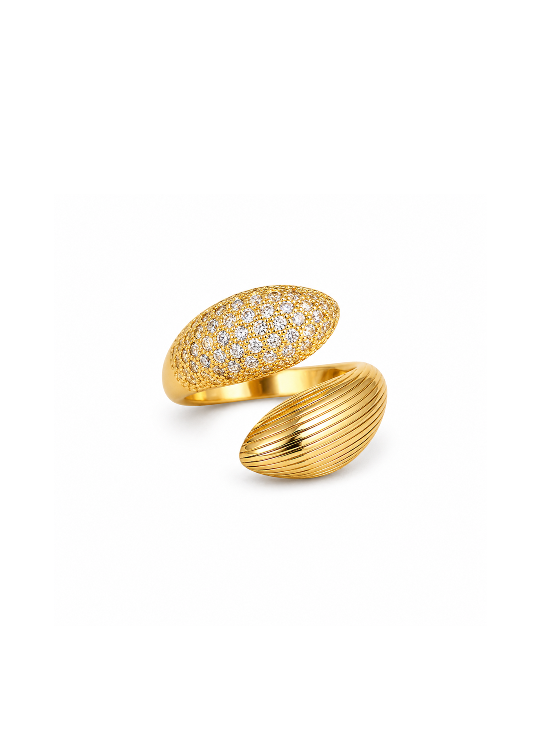 Dual Dome Pavé Ring
