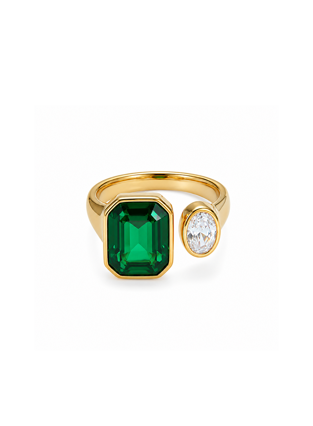 Emeraude Dual Stone Ring